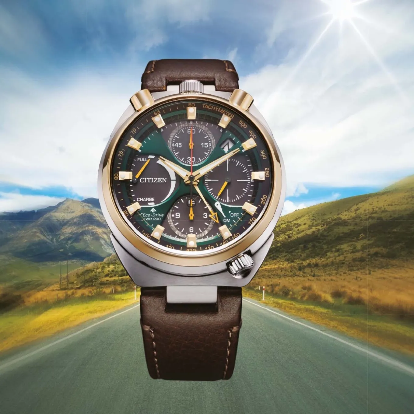 AV0104-06W Promaster Land Racing Herren Leder | grün | ø 44.5mm