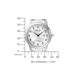 AW1231-58B Herren Edelstahl | weiß | ø 40mm
