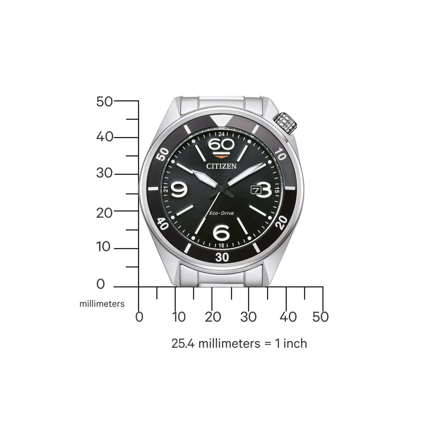 AW1710-80E Herren Edelstahl | schwarz | ø 44mm