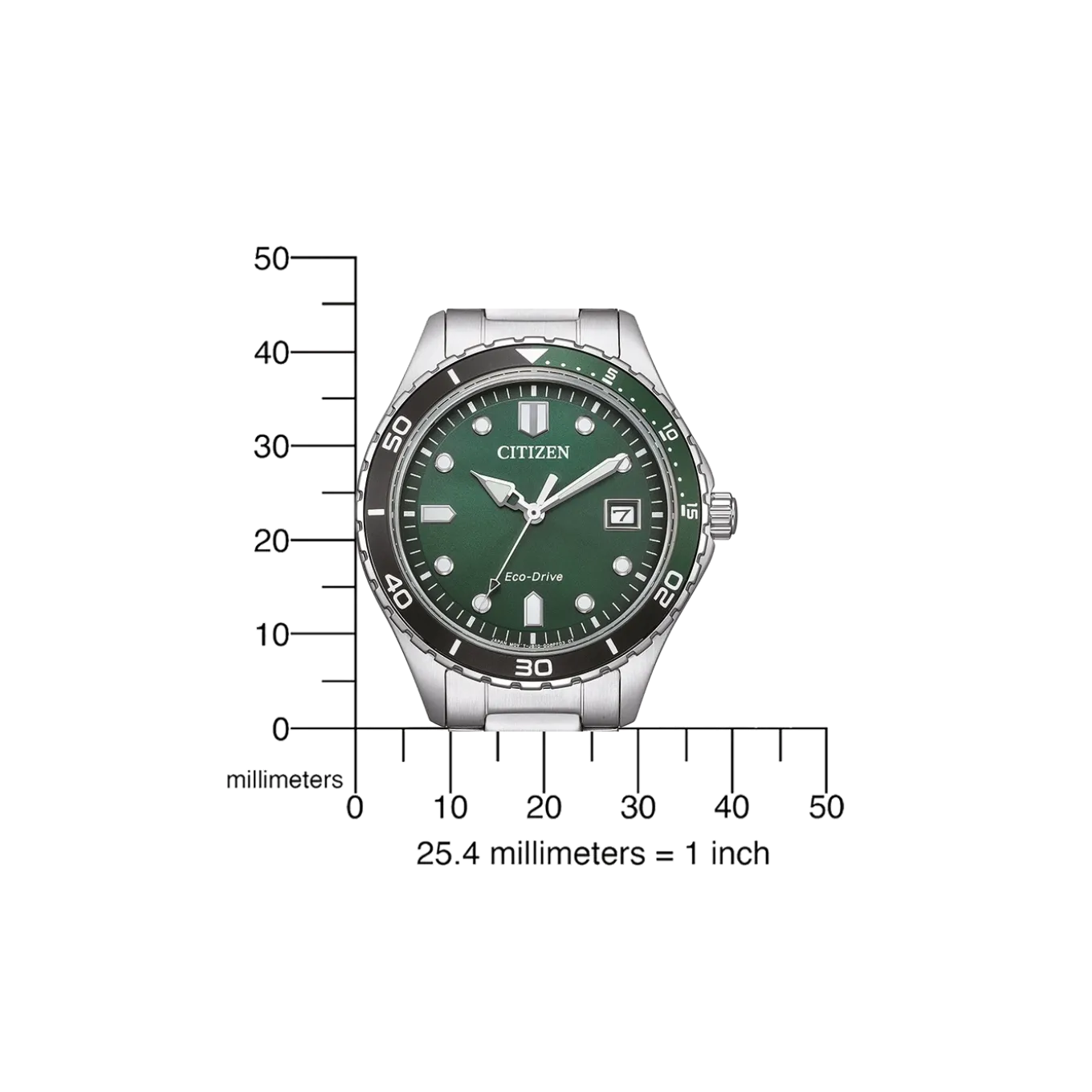 AW1828-80X Herren Edelstahl | grün | ø 36.8mm