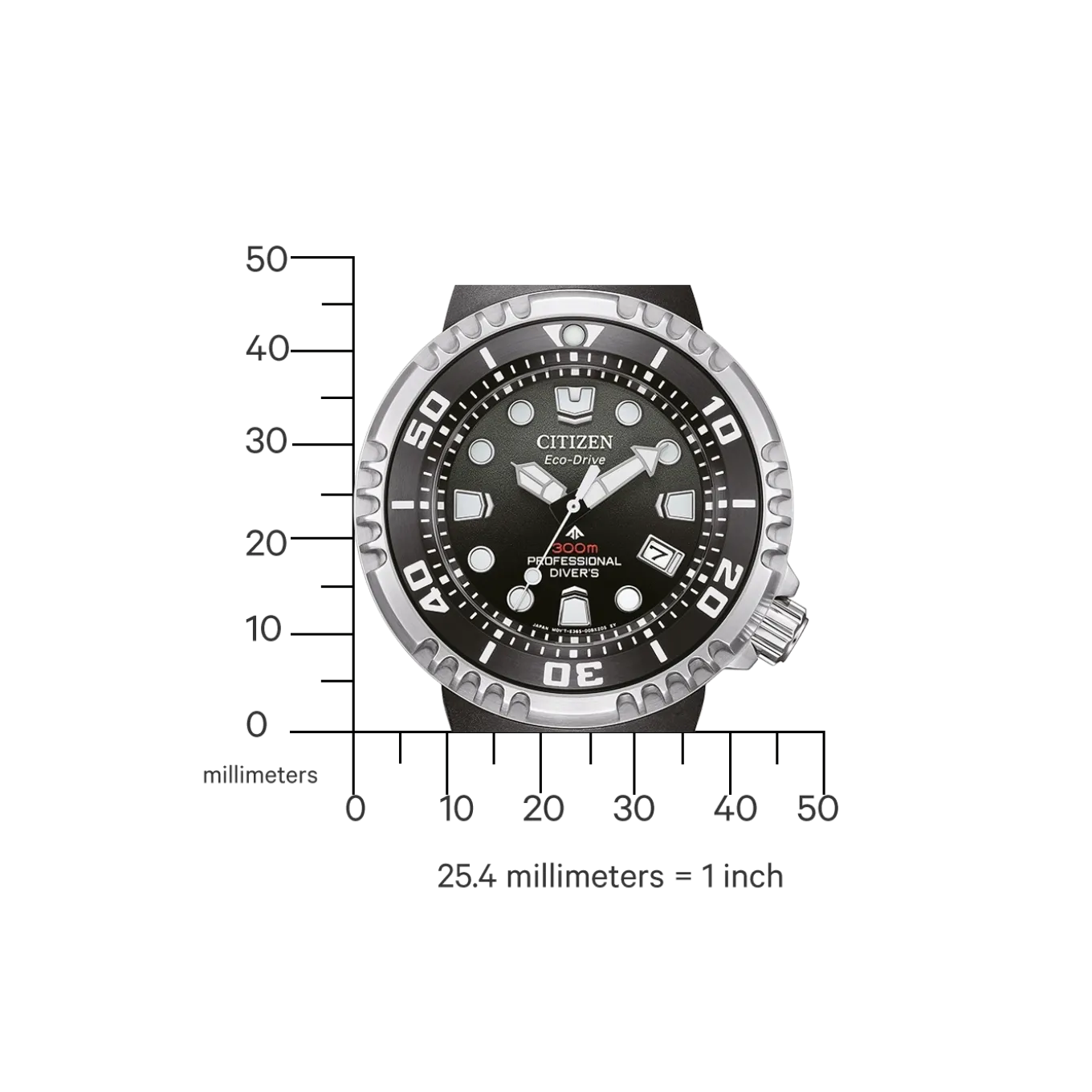 BN1024-01E Prof. Diver 300 Herren Gummiband (Urethan) | schwarz | ø 46mm