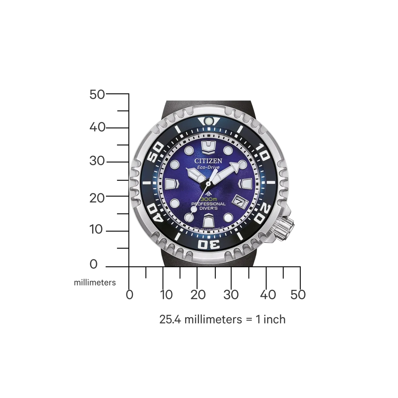 BN1025-08L Promaster Eco-Drive Diver Herren Gummiband (Urethan) | blau | ø 46mm