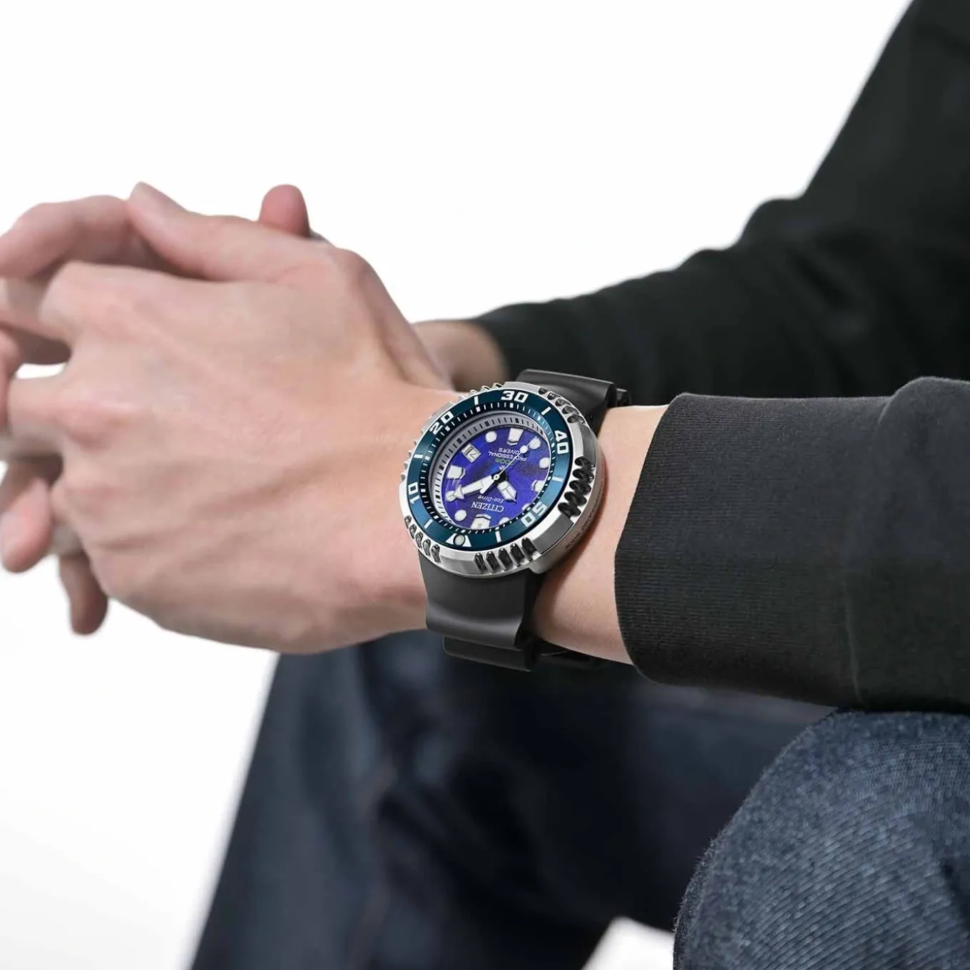 BN1025-08L Promaster Eco-Drive Diver Herren Gummiband (Urethan) | blau | ø 46mm