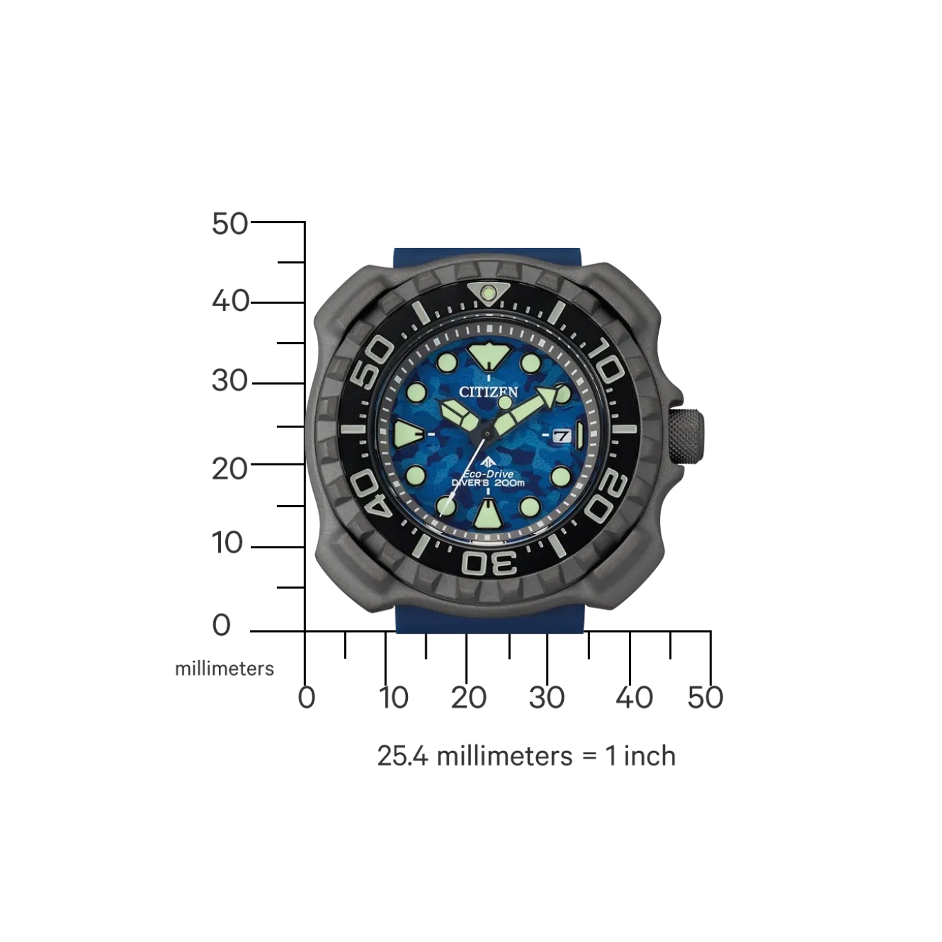 BN0227-09L Promaster Eco-Drive Diver Herren Gummiband (Urethan) | blau | ø 45.8mm