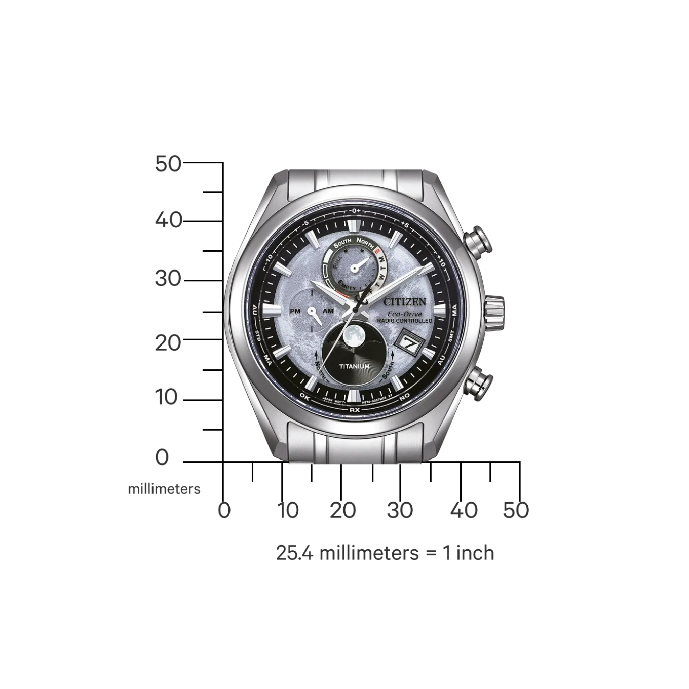 BY1010-81H Tsuki-yomi Herren Super Titanium ™ | grauschwarz | ø 43mm