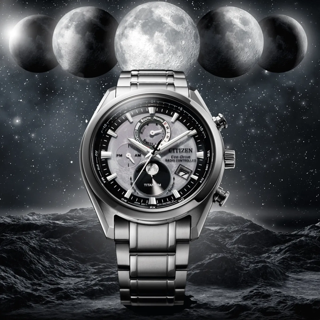 BY1010-81H Tsuki-yomi Herren Super Titanium ™ | grauschwarz | ø 43mm