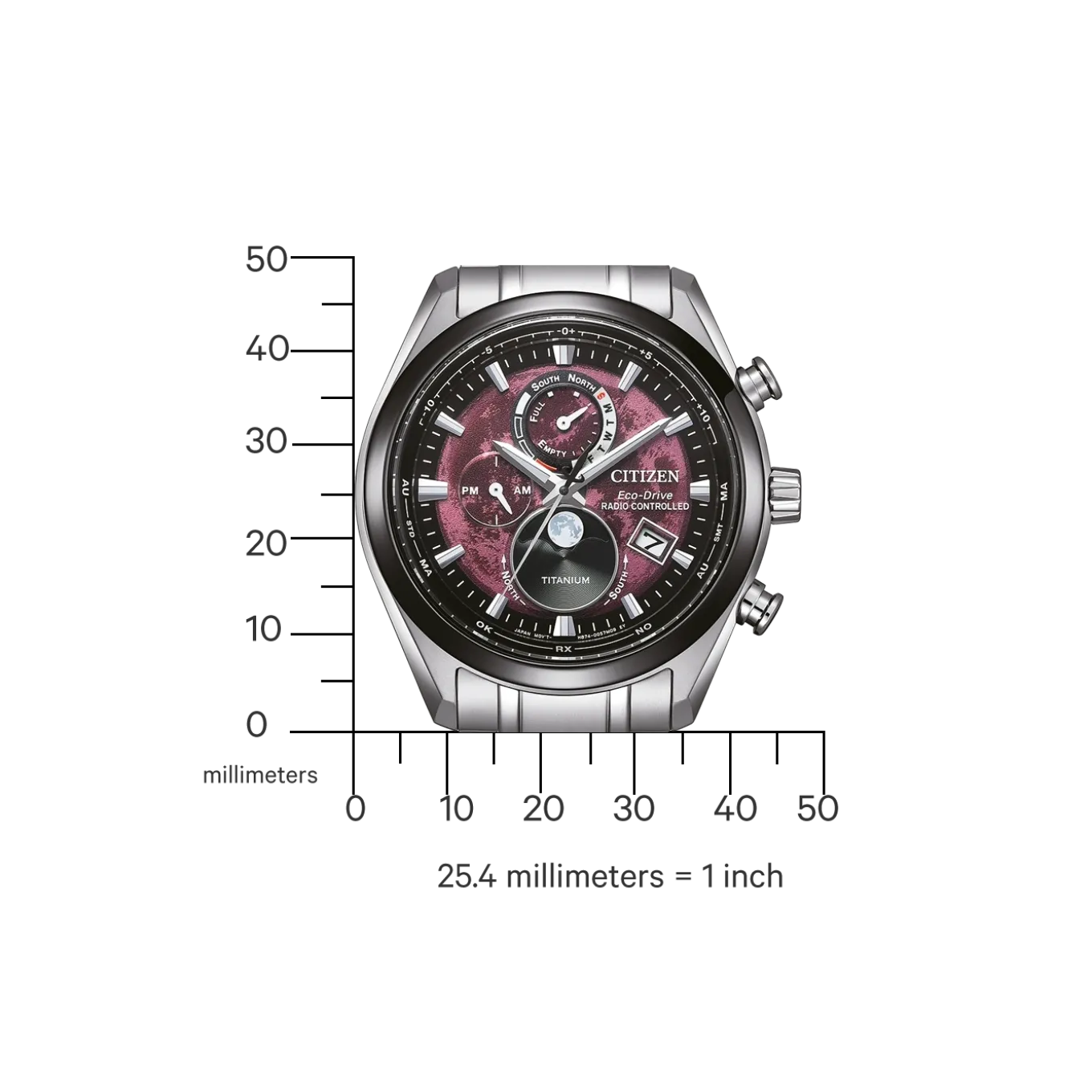 BY1018-80X Tsuki-yomi Herren Super Titanium ™ | rot | ø 43mm