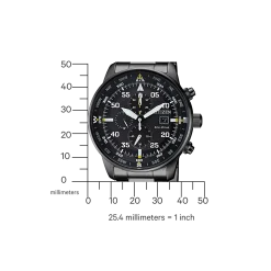 CA0695-84E               Herren Edelstahl | schwarz | ø 44mm