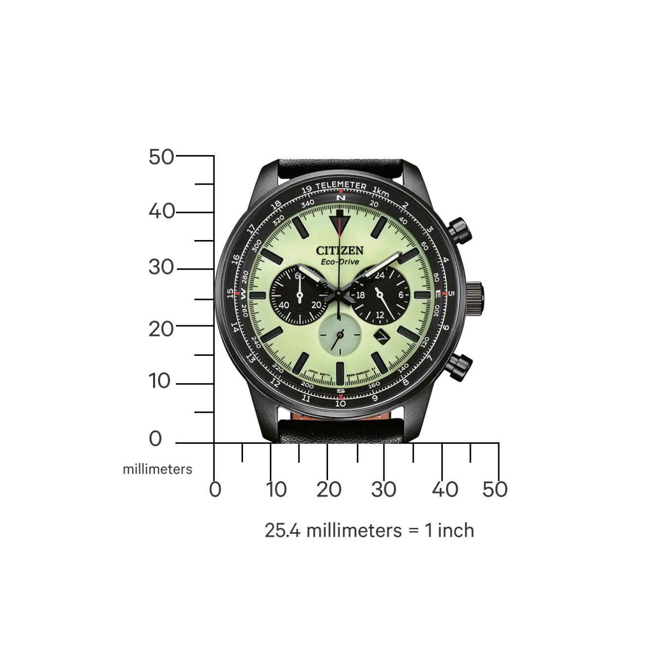 CA4505-21X Herren Leder | grün | ø 44mm