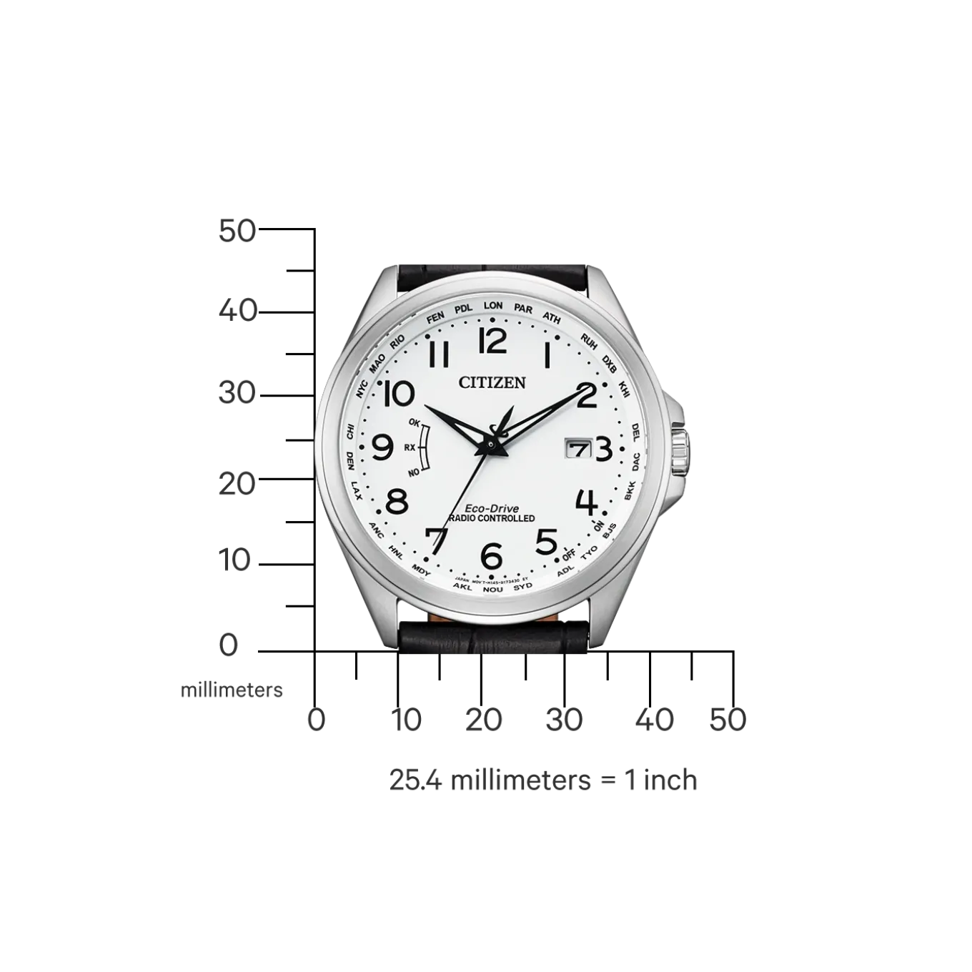 CB0250-17A Herren Leder | weiß | ø 43mm