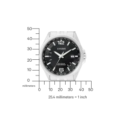 CB0010-88E               Herren Edelstahl | schwarz | ø 43mm