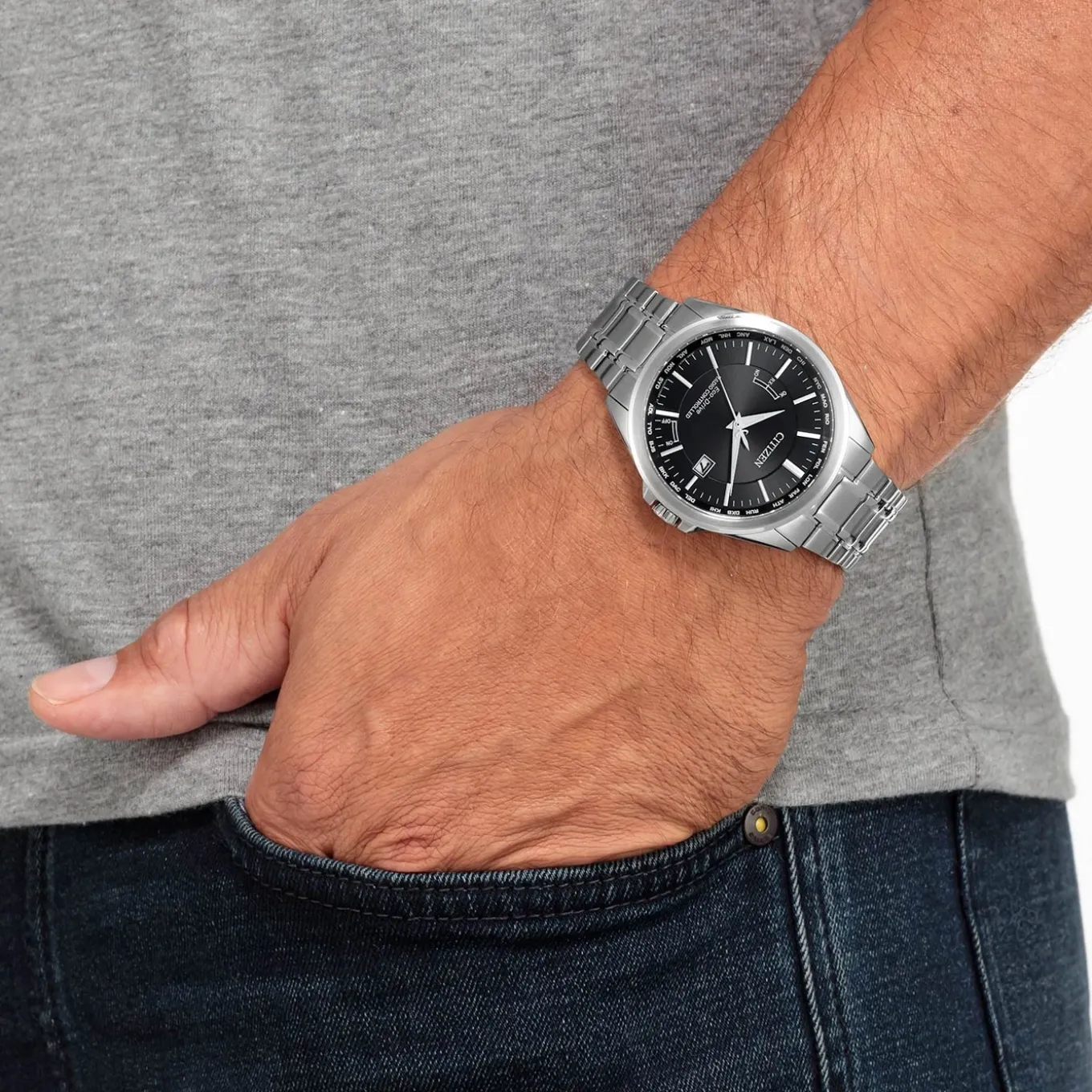 CB0250-84E Herren Edelstahl | schwarz | ø 43mm