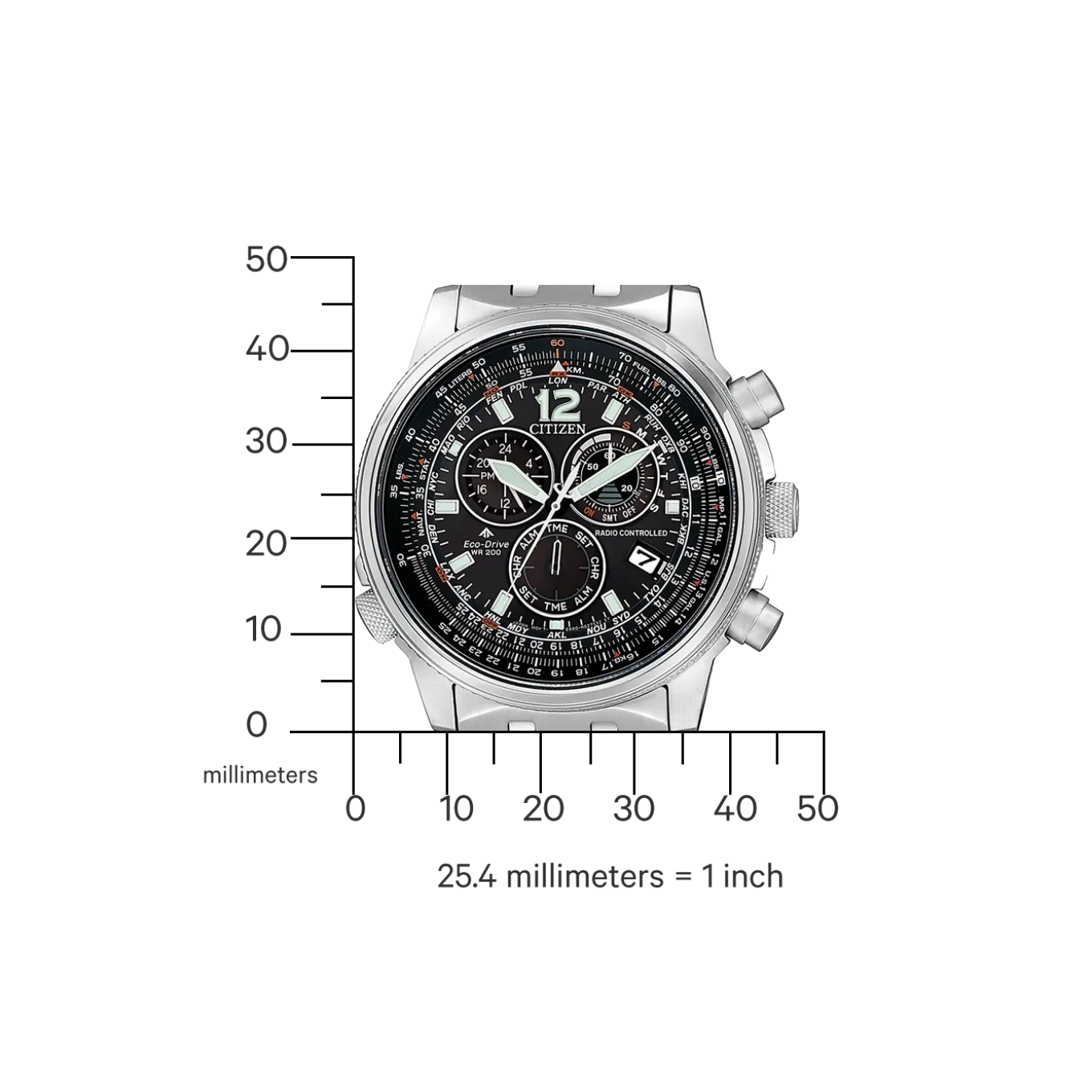 CB5860-86E Herren Edelstahl | schwarz | ø 43mm