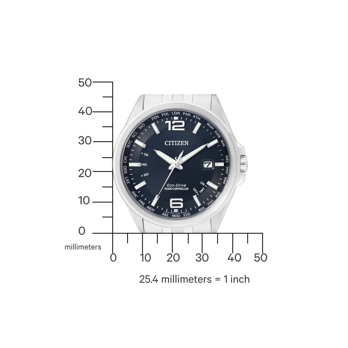 CB0010-88L Herren Edelstahl | blau | ø 43mm
