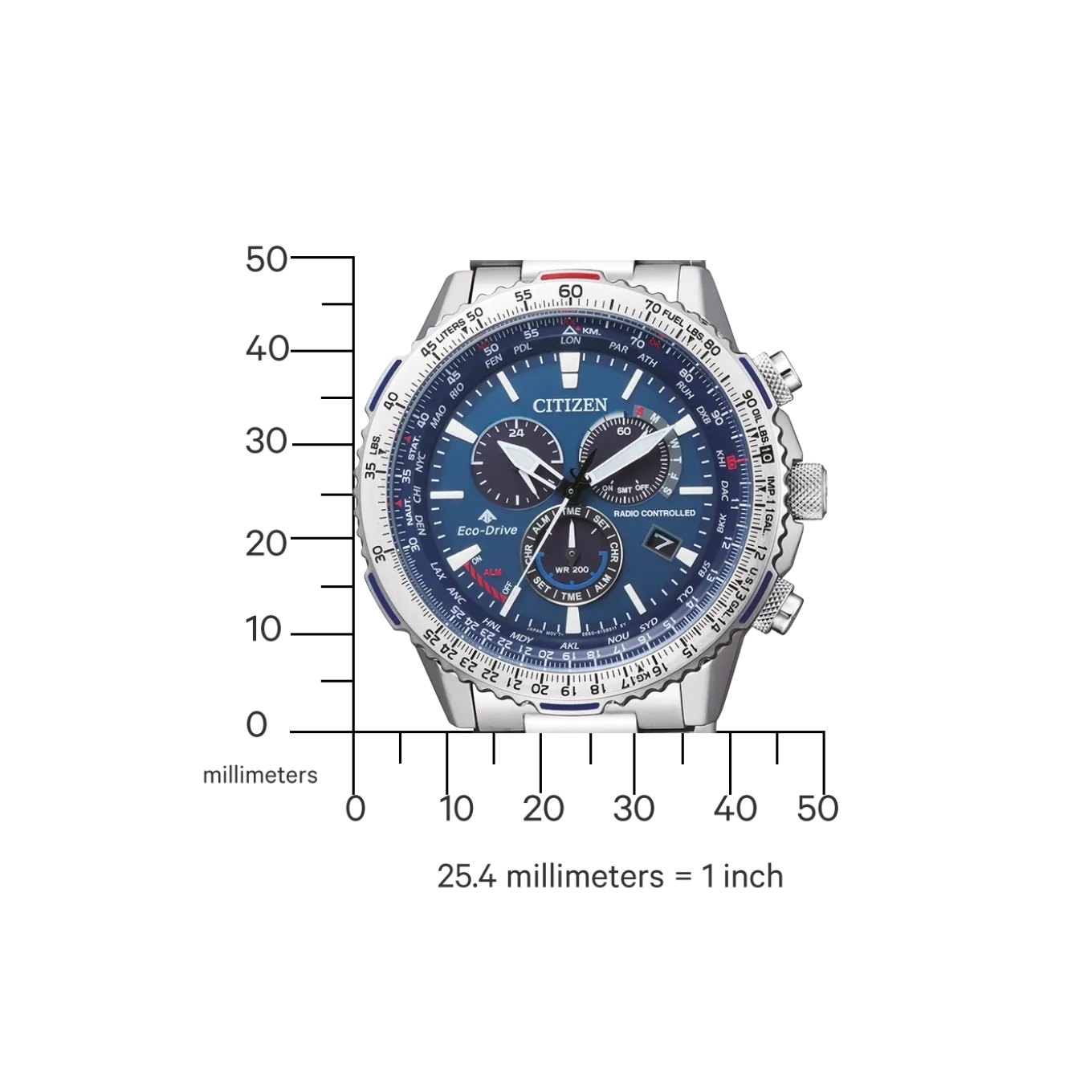 CB5000-50L Herren Edelstahl | blau | ø 47mm