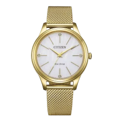 EM1222-87A                                        Eco-Drive                                        Damen Edelstahl | weiß | ø 34mm