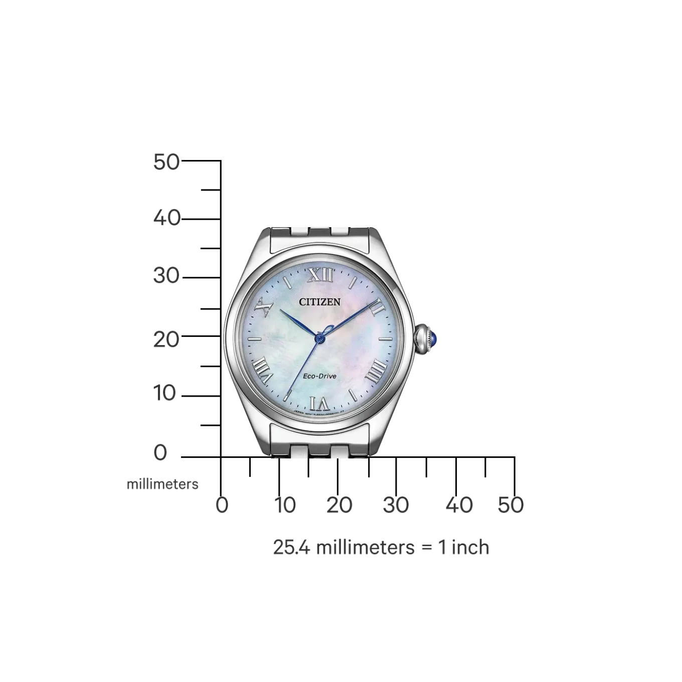 EM1140-80D Citizen L Damen Edelstahl | perlmutt weiß | ø 33mm