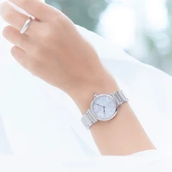 EM1070-83D Damen Edelstahl | perlmutt weiß | ø 29mm