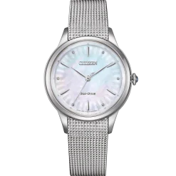 EM1150-86D Eco-Drive Damen Edelstahl | perlmutt weiß | ø 32mm