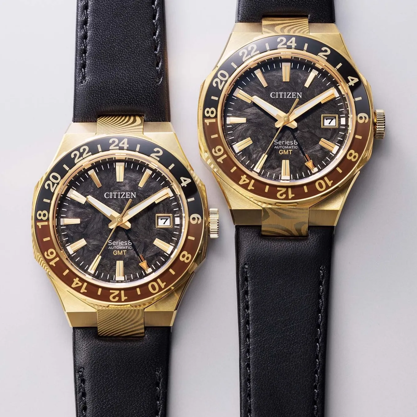 NB6092-01E Serie 8 GMT Damaskus Herren Leder | | ø 41mm