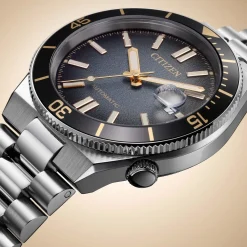 NJ0238-57E                                        TSUYOSA-Shore                                        Herren Edelstahl | schwarz | ø 40mm