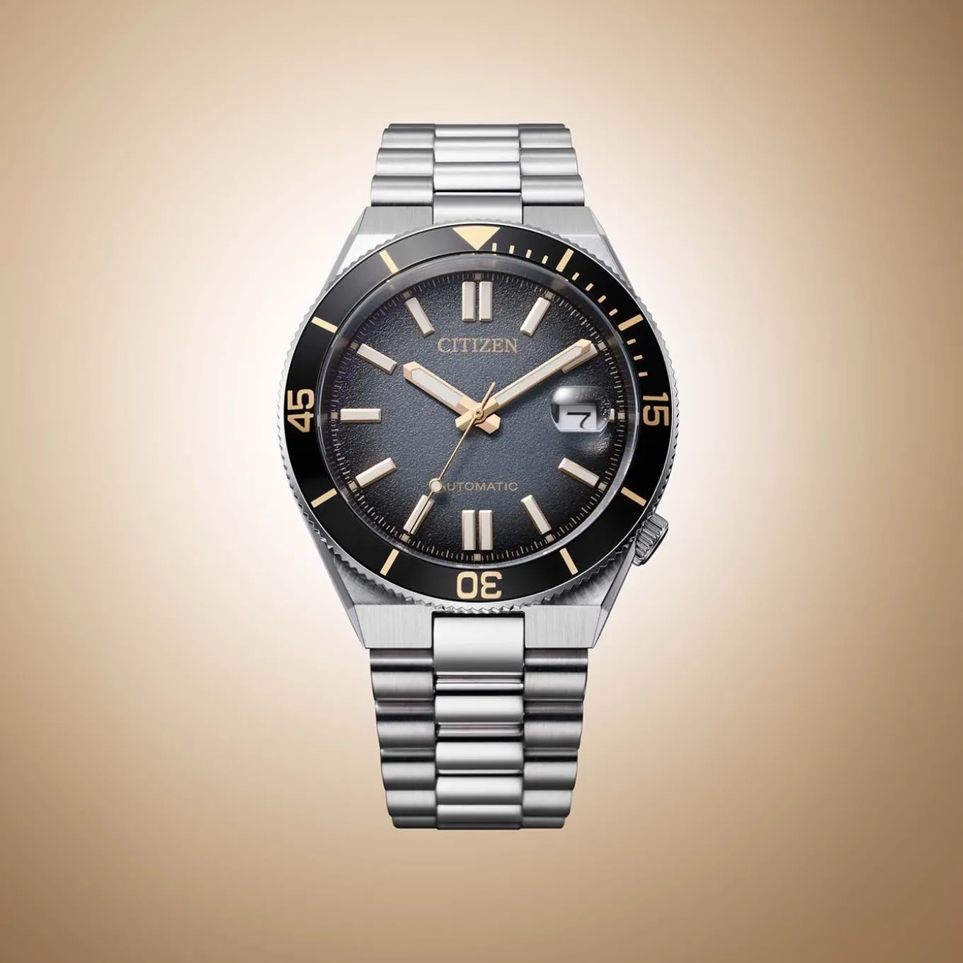 NJ0238-57E TSUYOSA-Shore Herren Edelstahl | schwarz | ø 40mm