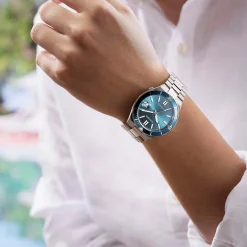 NJ0231-56L               Herren Edelstahl | blau | ø 40mm