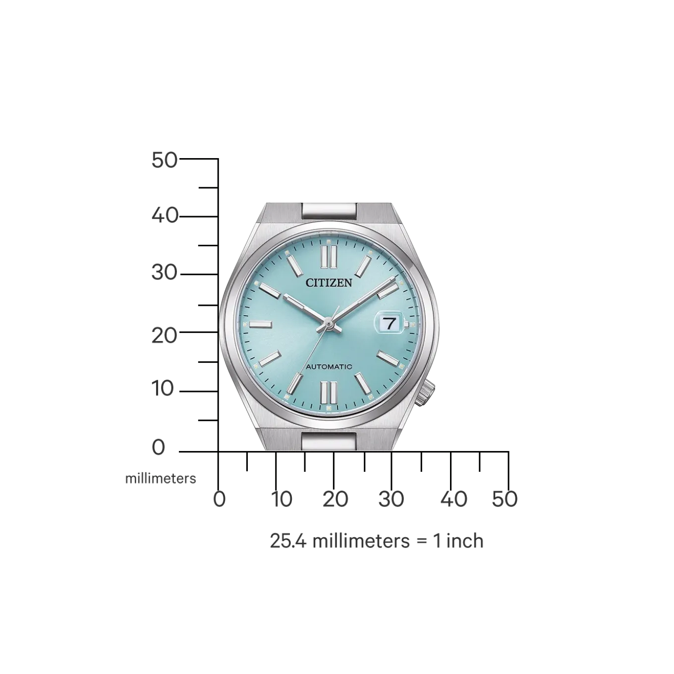 NJ0200-50L TSUYOSA Herren Edelstahl | hellblau | ø 37mm
