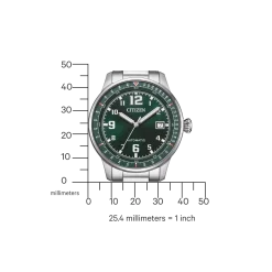 NJ0190-51X               Herren Edelstahl | grün | ø 40mm