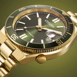 NJ0232-53X Herren Edelstahl | khaki | ø 40mm