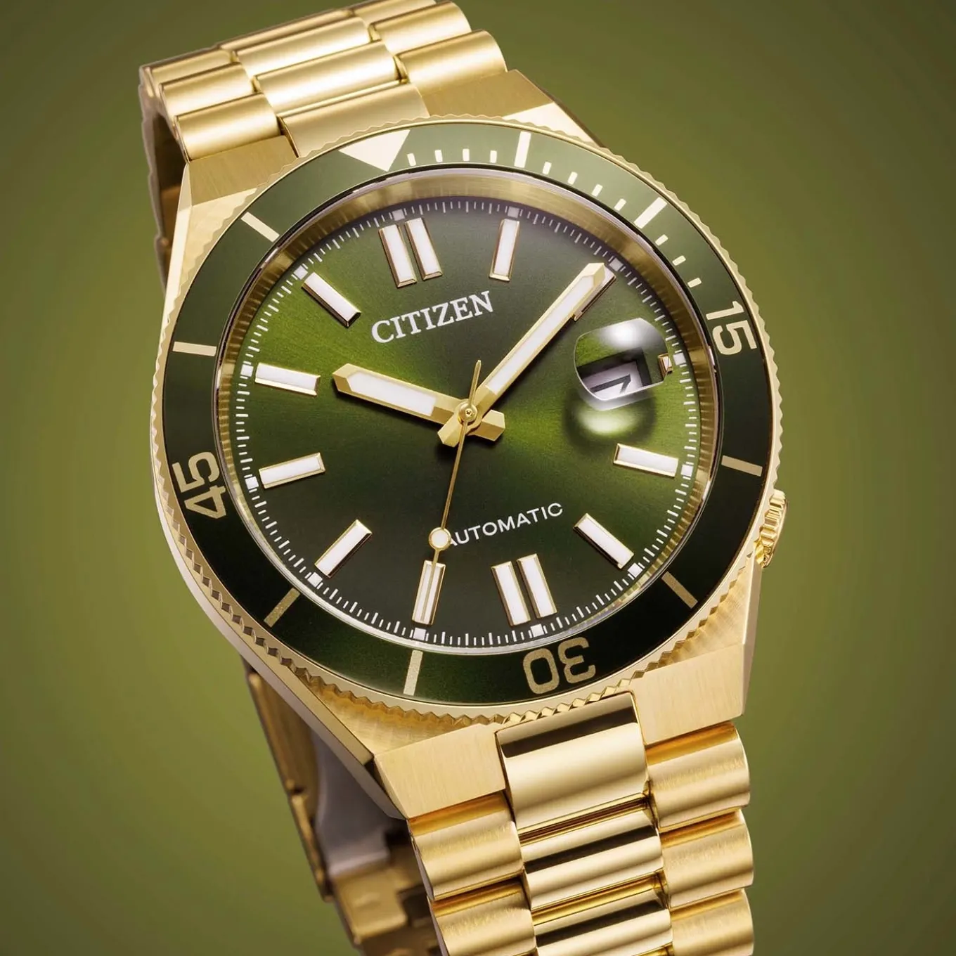 NJ0232-53X Herren Edelstahl | khaki | ø 40mm