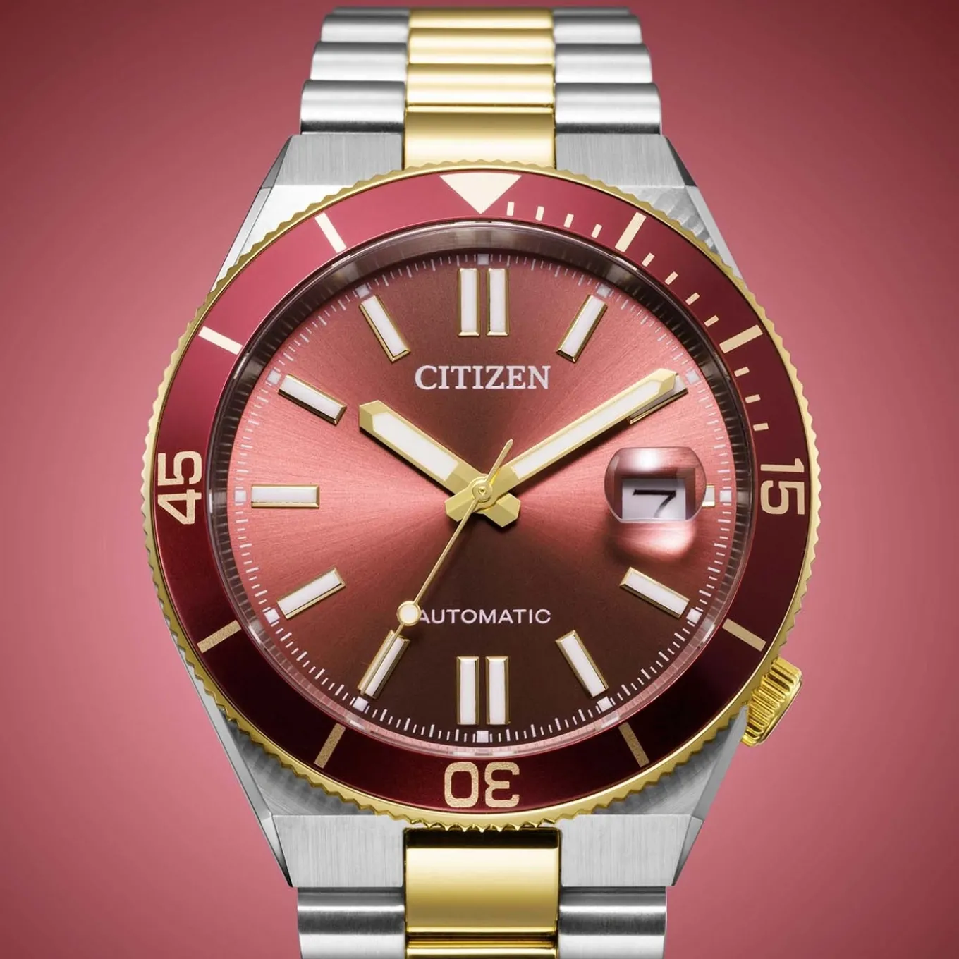 NJ0234-58X Herren Edelstahl | rot | ø 40mm