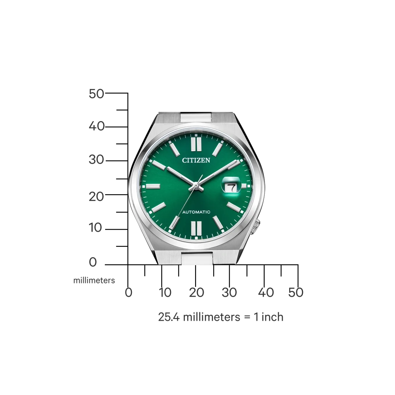 NJ0150-81X TSUYOSA Herren Edelstahl | grün | ø 40mm