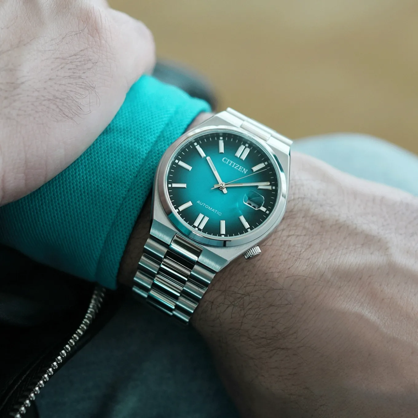NJ0151-88X TSUYOSA Herren Edelstahl | grün | ø 40mm