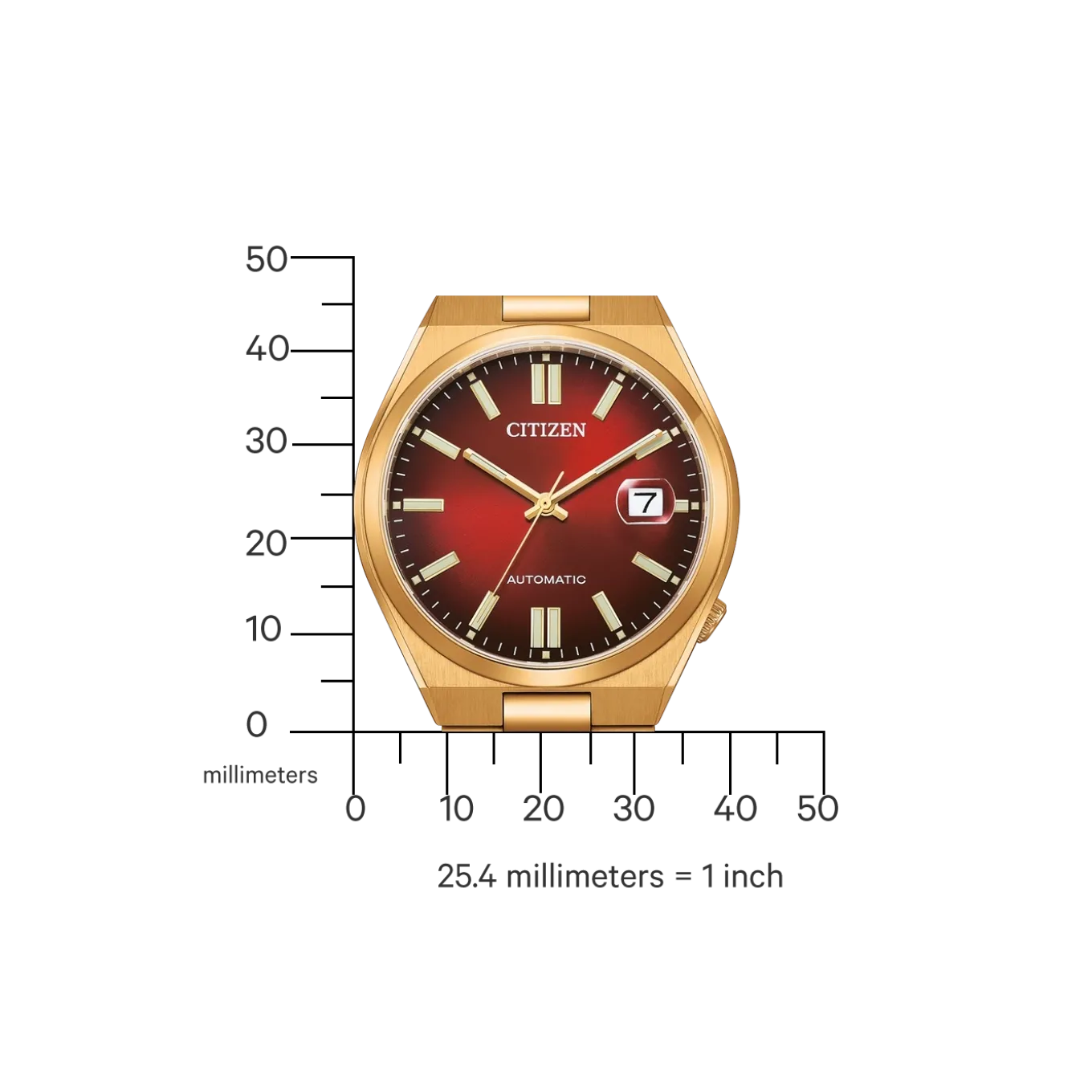 NJ0153-82X TSUYOSA Herren Edelstahl | rot | ø 40mm