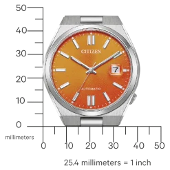 NJ0151-88Z                                        TSUYOSA                                        Herren Edelstahl | orange | ø 40mm