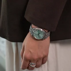 NK0030-51X                                        TSUYOSA 60                                        Herren Edelstahl | grün | ø 37mm