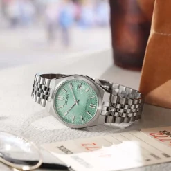 NK0030-51X                                        TSUYOSA 60                                        Herren Edelstahl | grün | ø 37mm